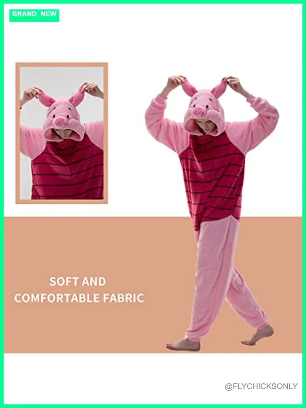 Unisex Flannel Onesie Pajamas Cosplay Animal One Piece Sleepwear Zipper